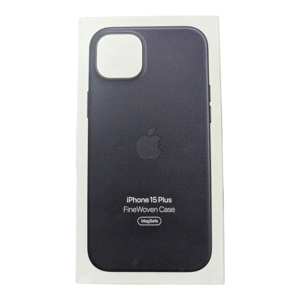B4. Apple FineWoven Case with MagSafe for iPhone 15 Plus - Black